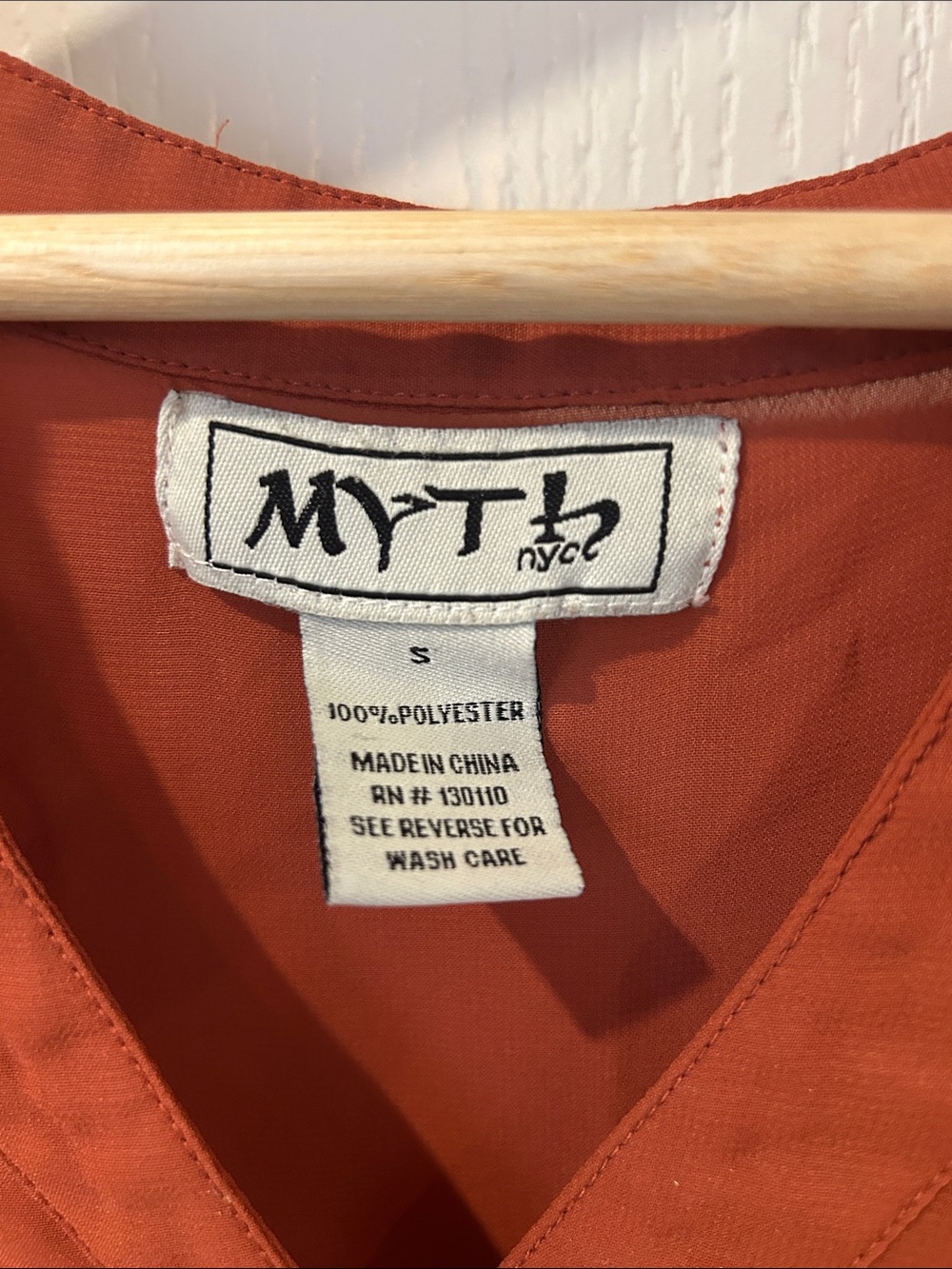 MYTH Rust Button-Front Babydoll Tunic - Picture 2 of 3